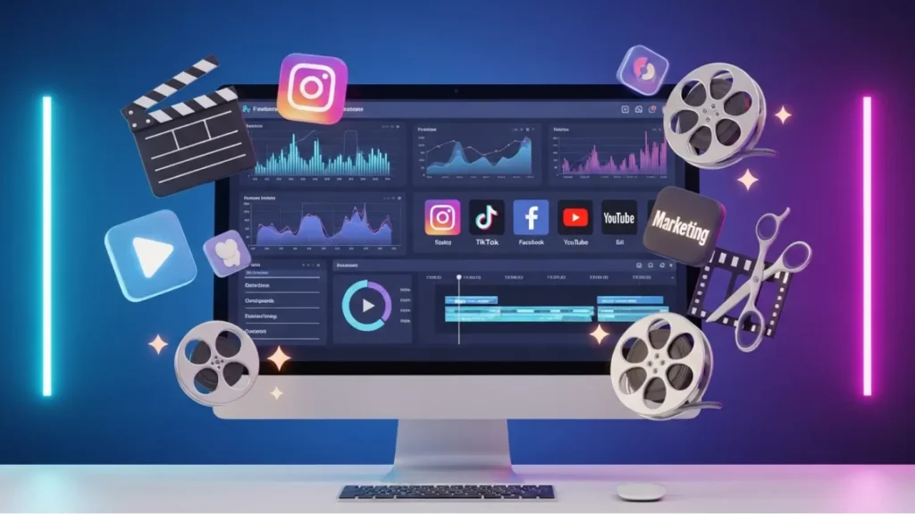 Diagram showing parts in a high revenue generating digital marketing service.